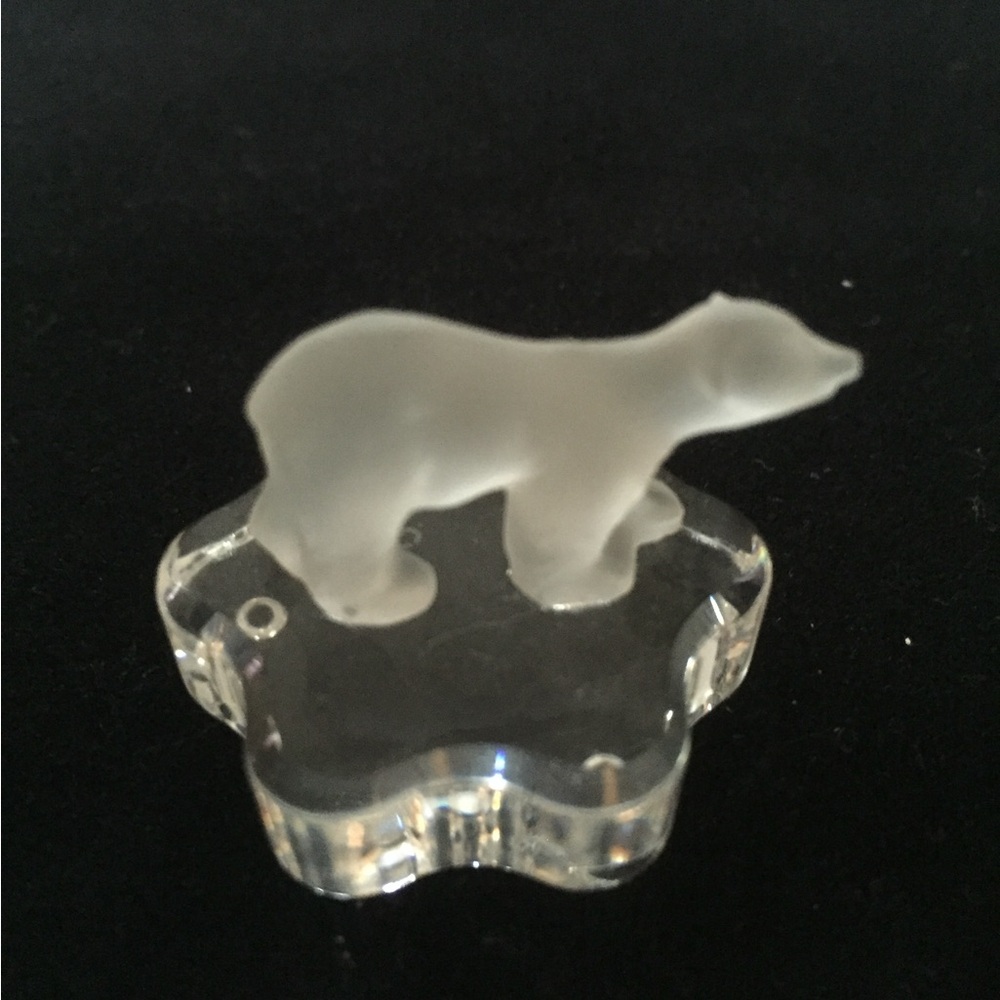 Crystal Polar Bear Figurine on Iceberg | Clear Glass Animal Decor | Gift Idea